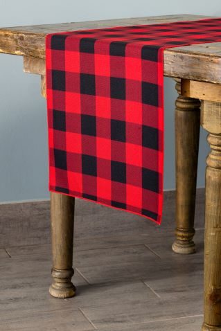 Specialty Buffalo Check Red table runner
